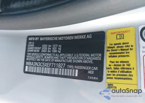 2014 BMW 428I from USA, damaged, VIN WBA3N3C5XEF711827